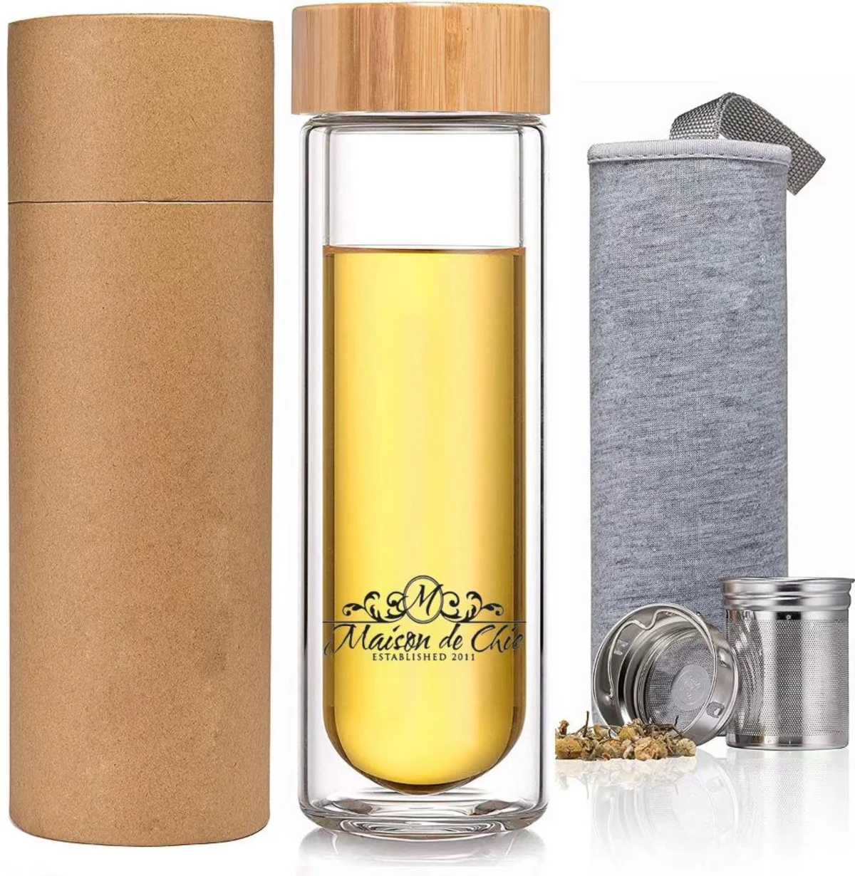 GLASS WATER BOTTLE WITH INFUSER